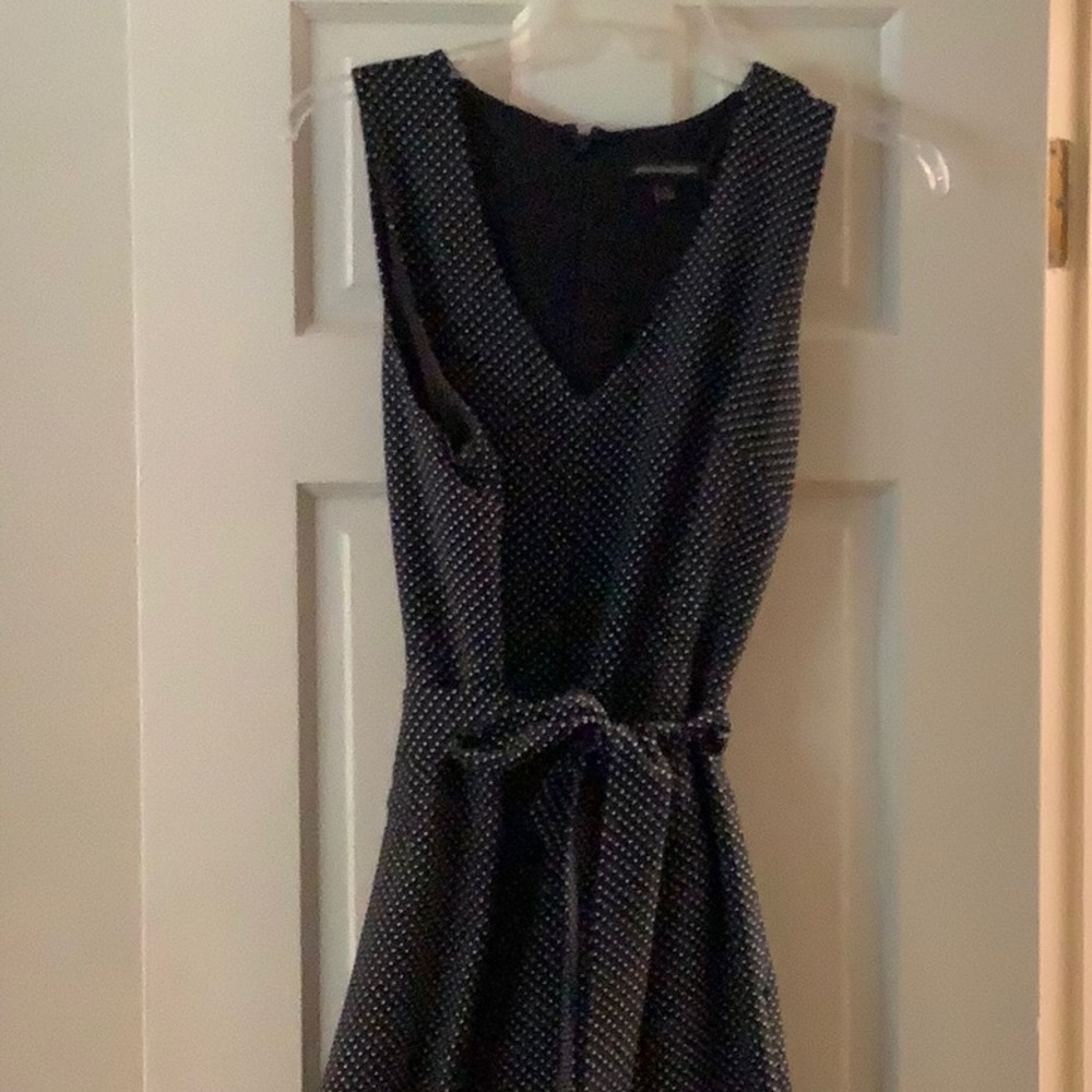 Black polka dot wide leg jumpsuit Banana Republic Size 6